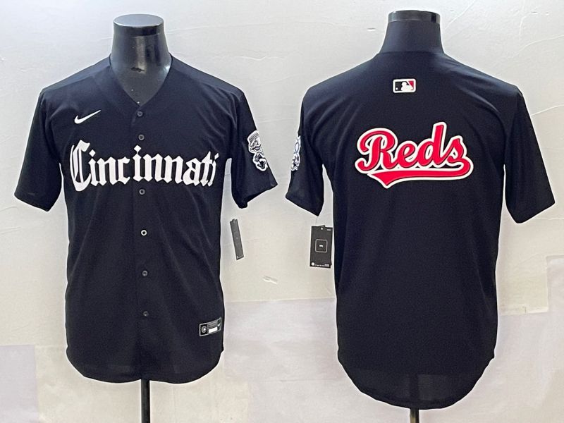 Men 2025 Cincinnati Reds Blank Black Five generations Joint Name Nike MLB Jersey style 6